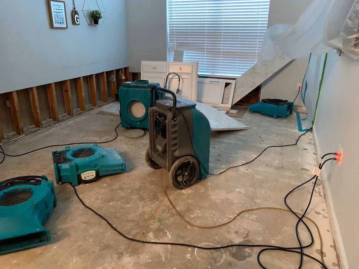 Dehumidifier in flood-cut room for Water Extraction & Removal in Everett